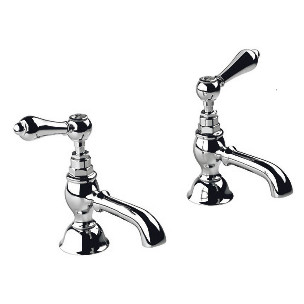 Imperial Regent Polished Nickel 1/2" Basin Pillar Taps